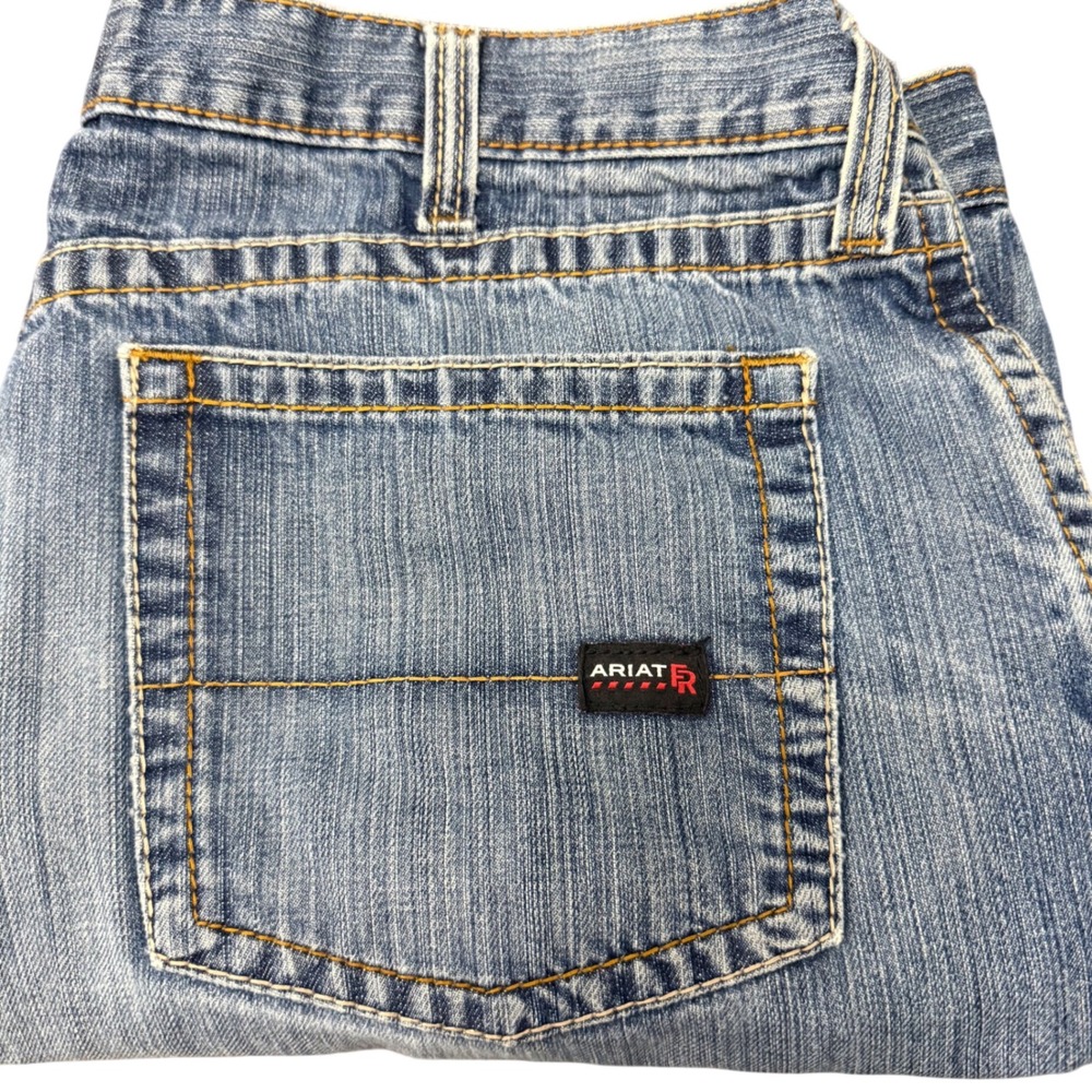 Ariat FR M3 Loose Jeans Mens 42x30 (42x28) Blue Flame Resistant Workwear Denim